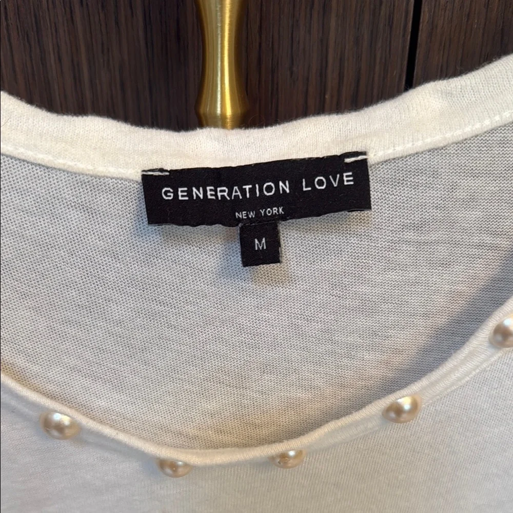 Generation Love pearl accents tank top in white 🤍